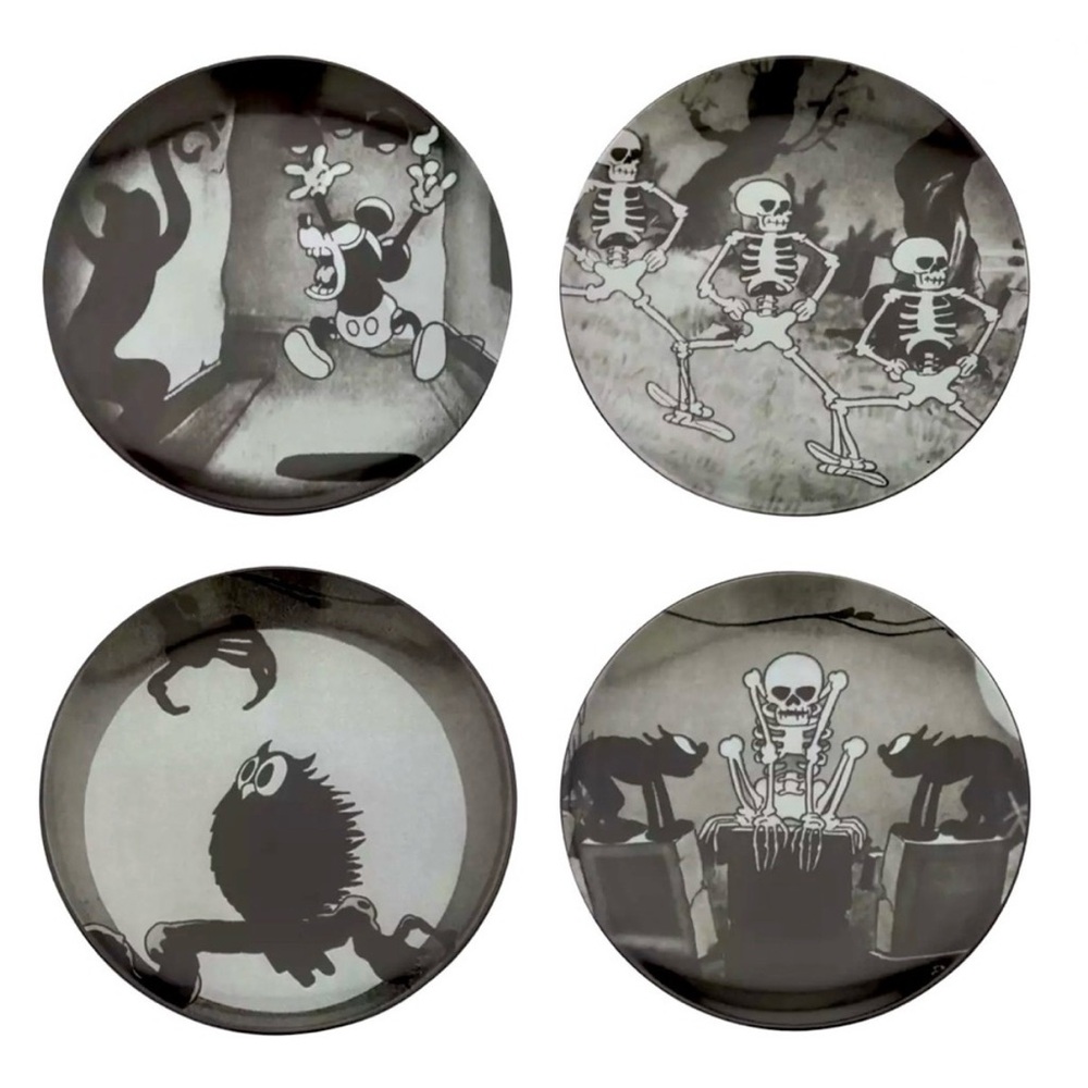 Disney Plate Set - Silly Symphony - The Skeleton Dance - The Haunted House